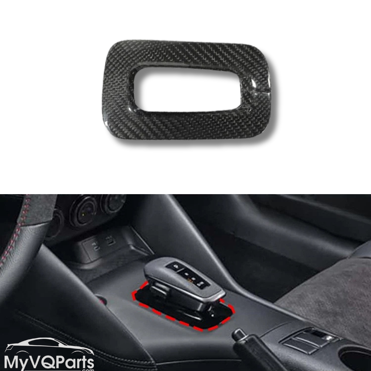 MyVQParts Real Carbon Fiber Center Gear Shift Cover for