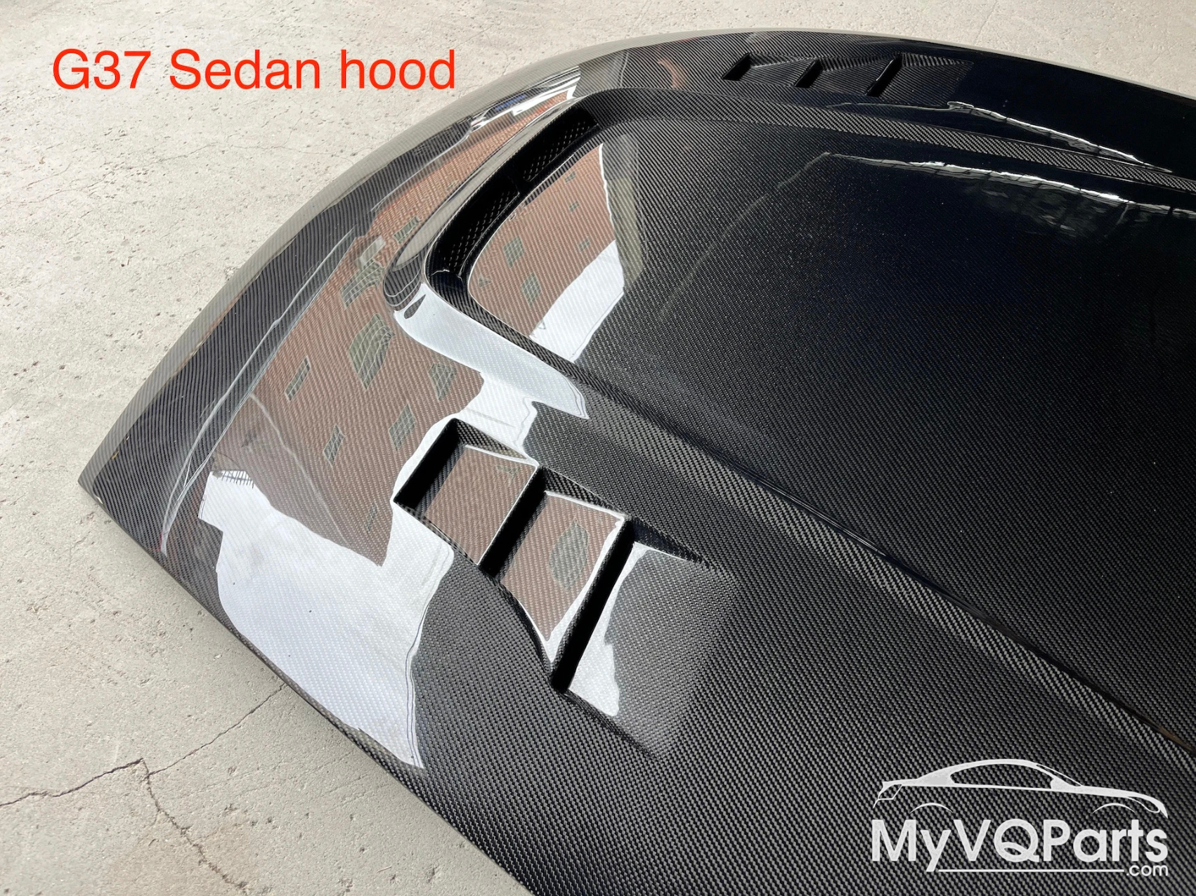 MyVQParts G37 Sedan V2 Triple Vented Carbon Fiber Hood