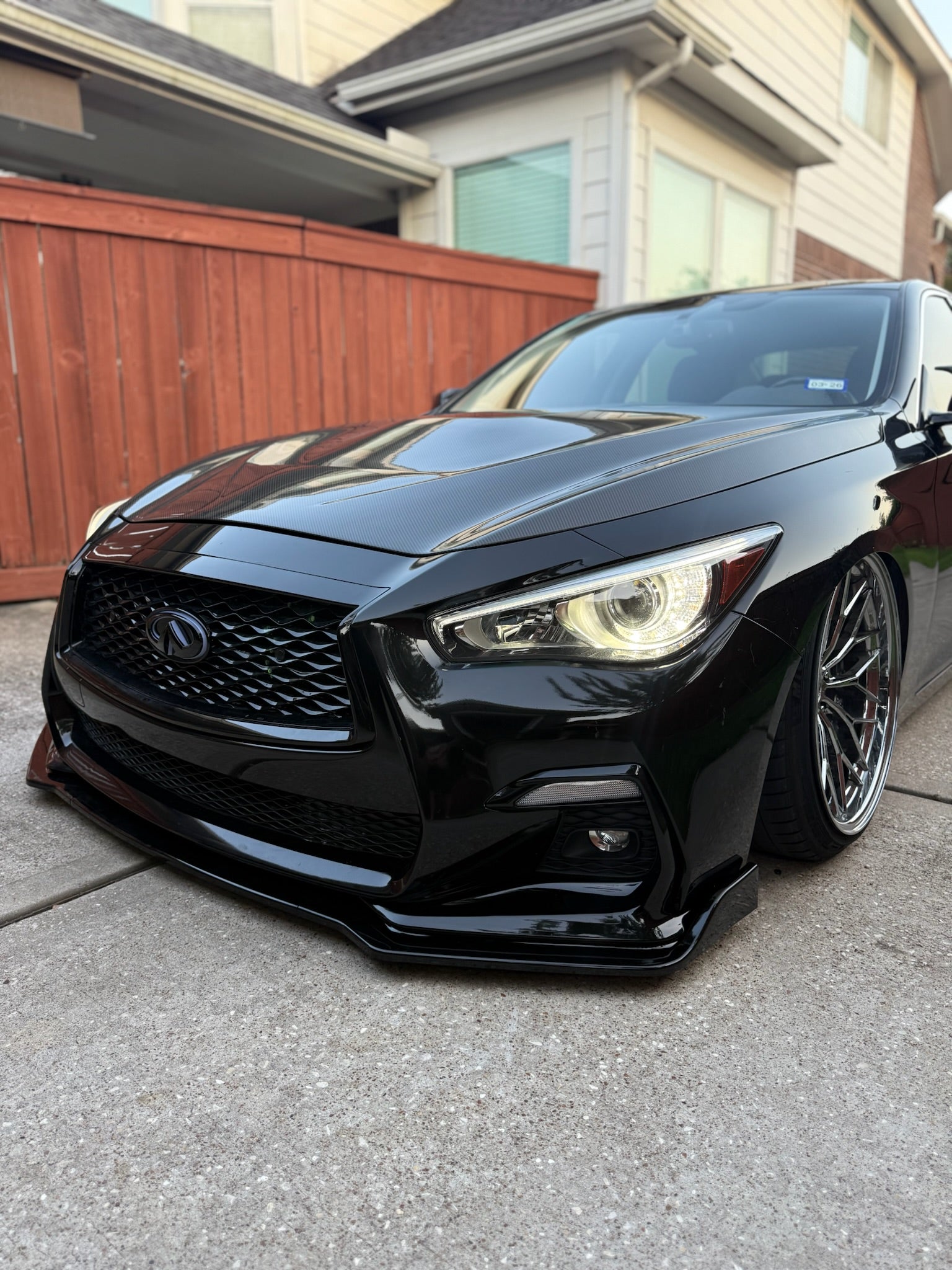 MyVQParts 2018-2024 Infiniti Q50S Sport Premium Glossy Black Front Bumper Lip Splitter