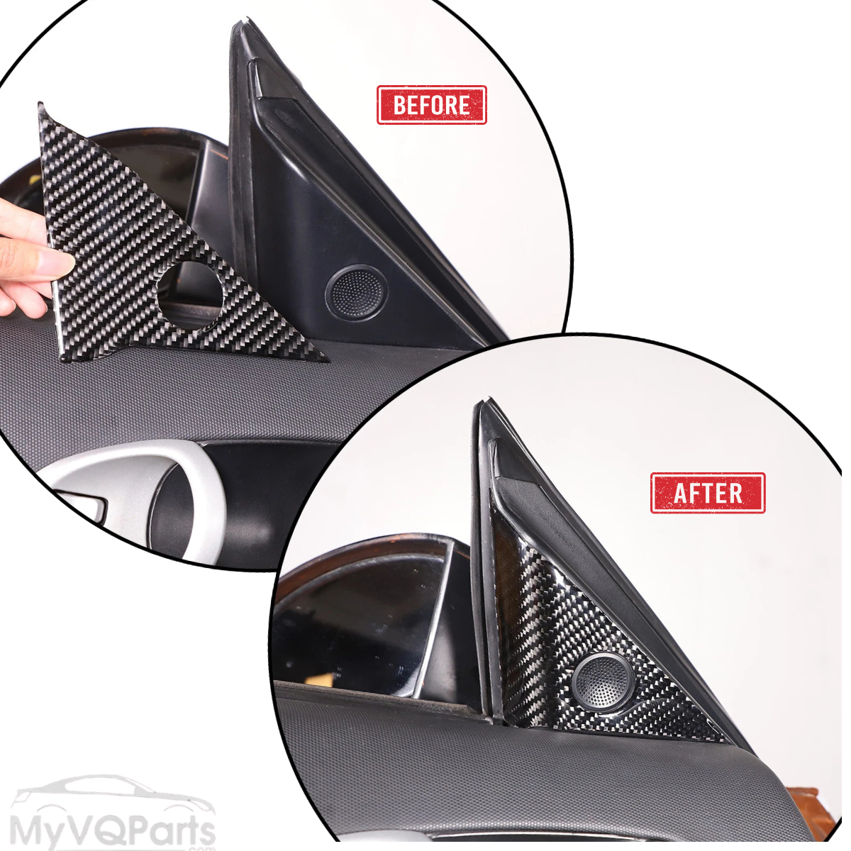 MyVQParts Carbon Fiber Interior A Pillar Trim Panel Fits For Nissan 350Z 2003-2006