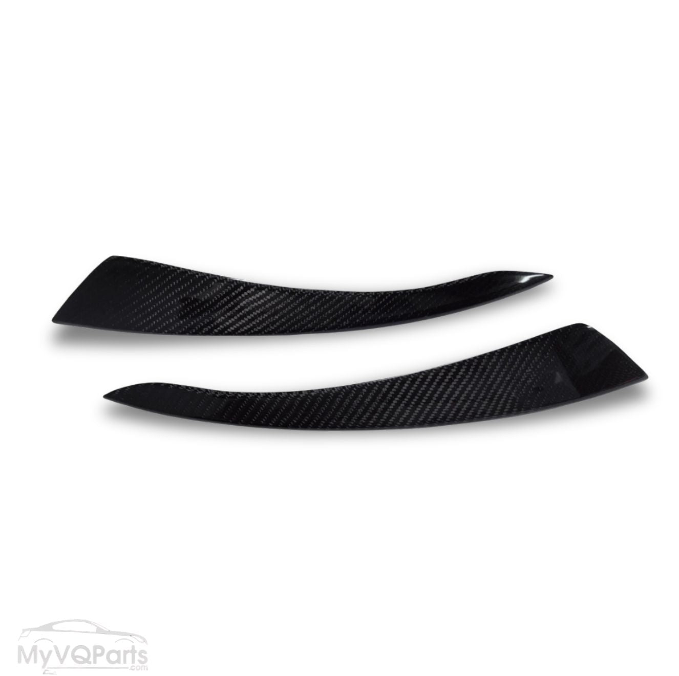 MyVQParts Headlight Eyelid Eyebrow Cover Trims For Infiniti G35 Coupe 2003-06 Carbon Fiber