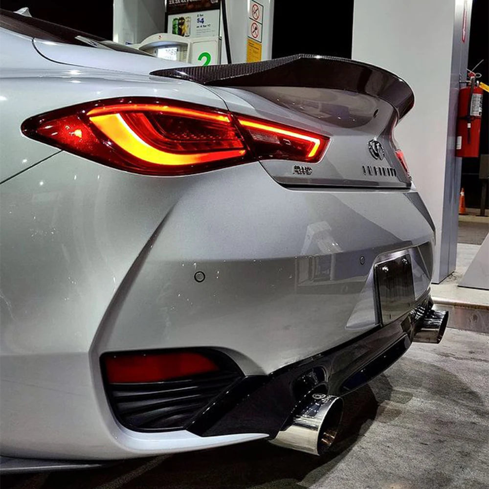 MyVQParts INFINITI Q60 V1 HIGH KICK DUCKBILL CARBON FIBER TRUNK SPOILER WING 17-2022