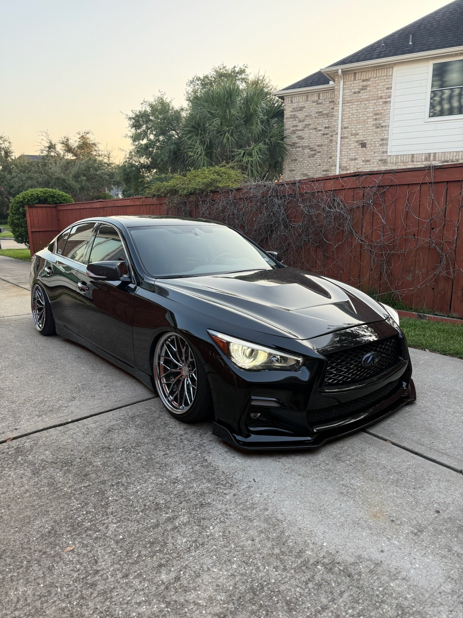 MyVQParts 2018-2024 Infiniti Q50S Sport Premium Glossy Black Front Bumper Lip Splitter