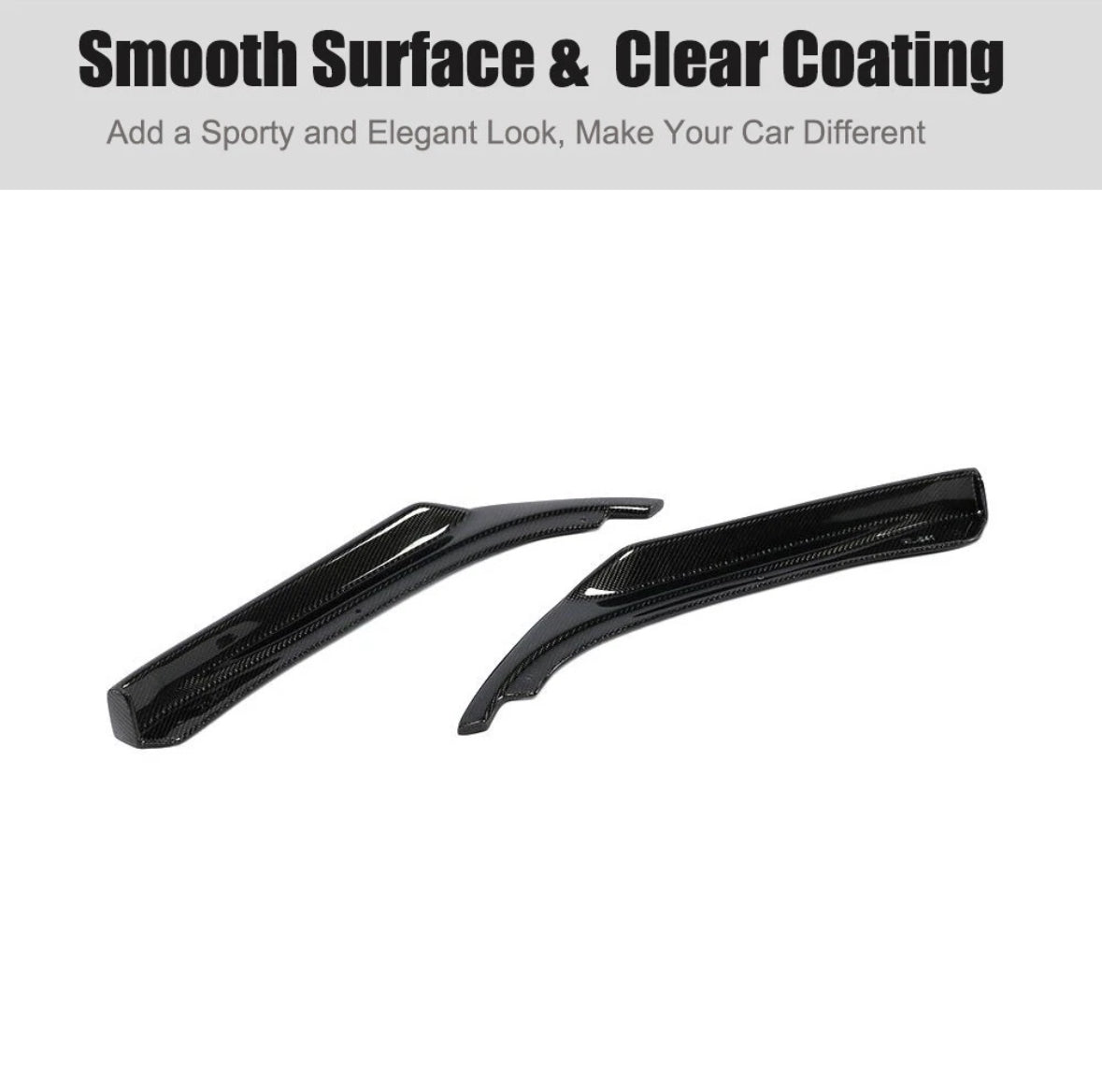 MyVQParts 2014-2017 Infiniti Q50 Carbon Fiber Rear Bumper Side Corner Splitters Aprons