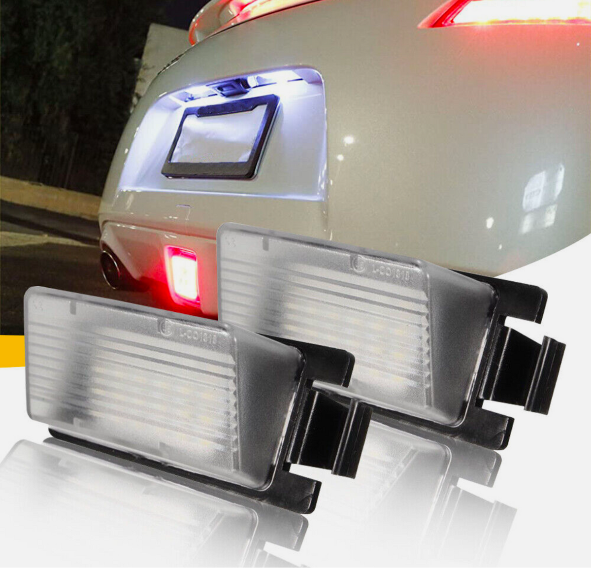 03-15 GTR 370Z 350Z G35 G37 Q60 Q40 2X 18-LED License Pla