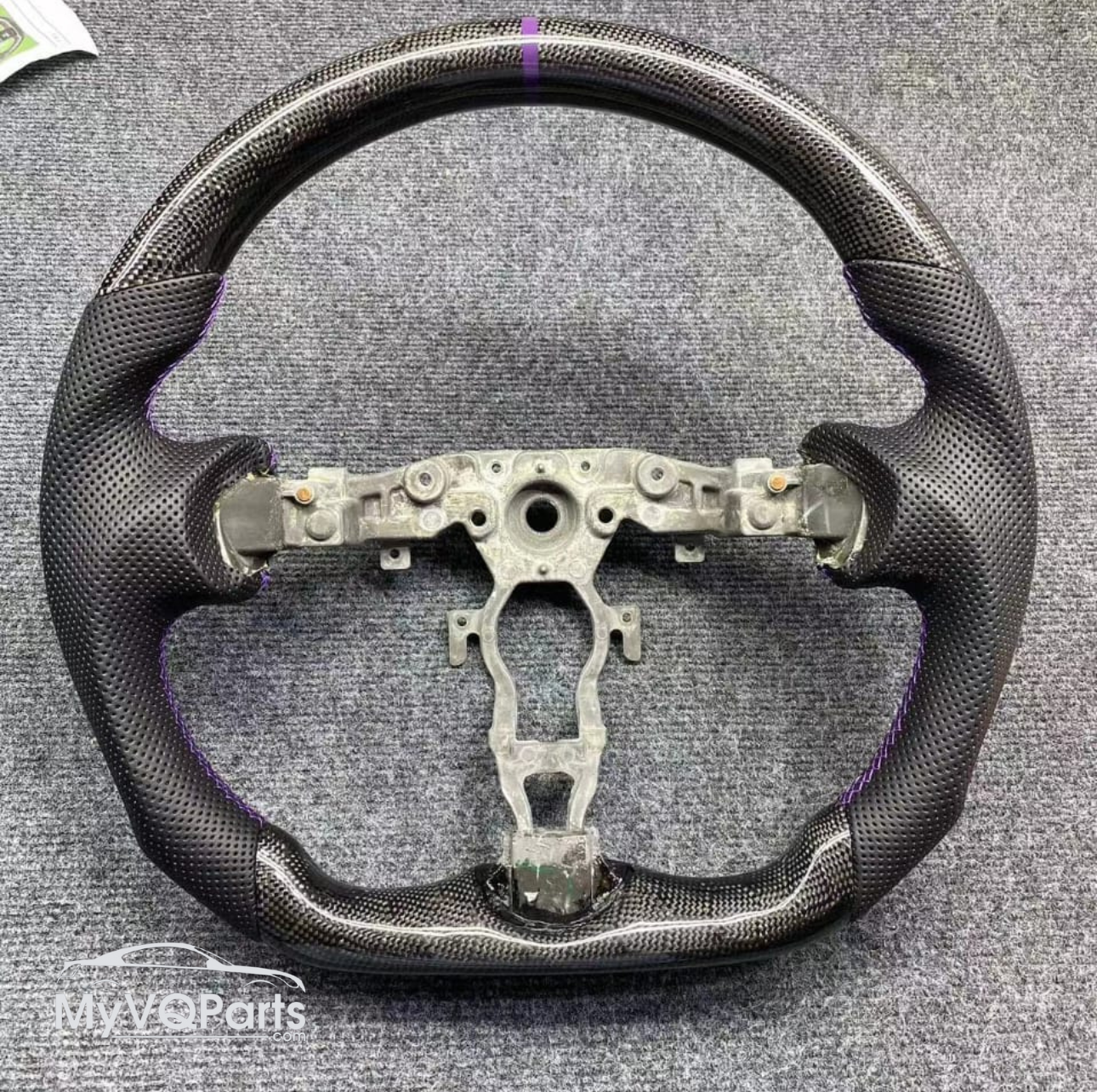 MyVQParts Premium Custom Carbon Fiber Steering Wheel for Nissan 370Z