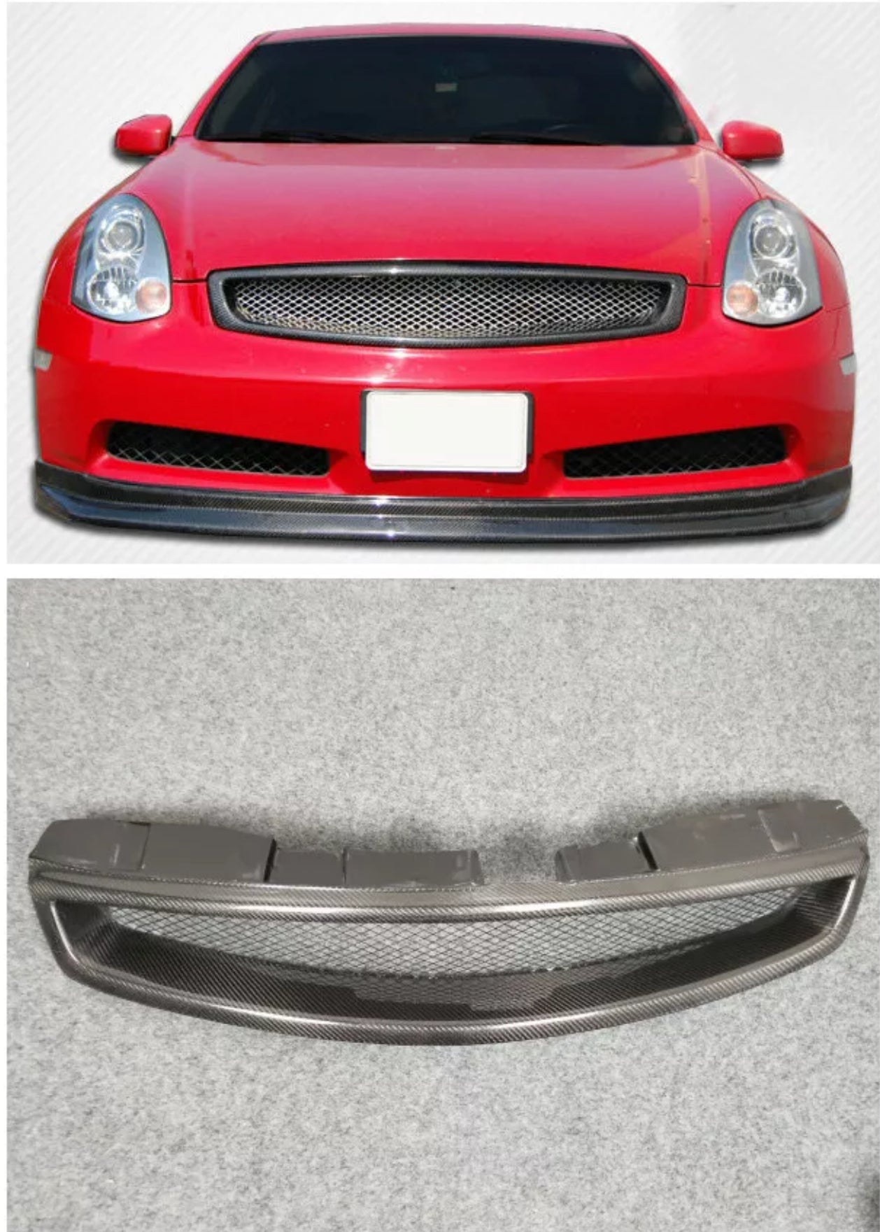 03-07 G35 Coupe Carbon fiber mesh grille