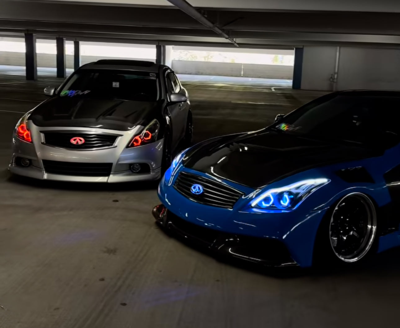 MyVQParts V2 Flow RGB LED Emblem – G37, Q50, Q60 (2008–2023) | Chrome, Gloss Black, Carbon