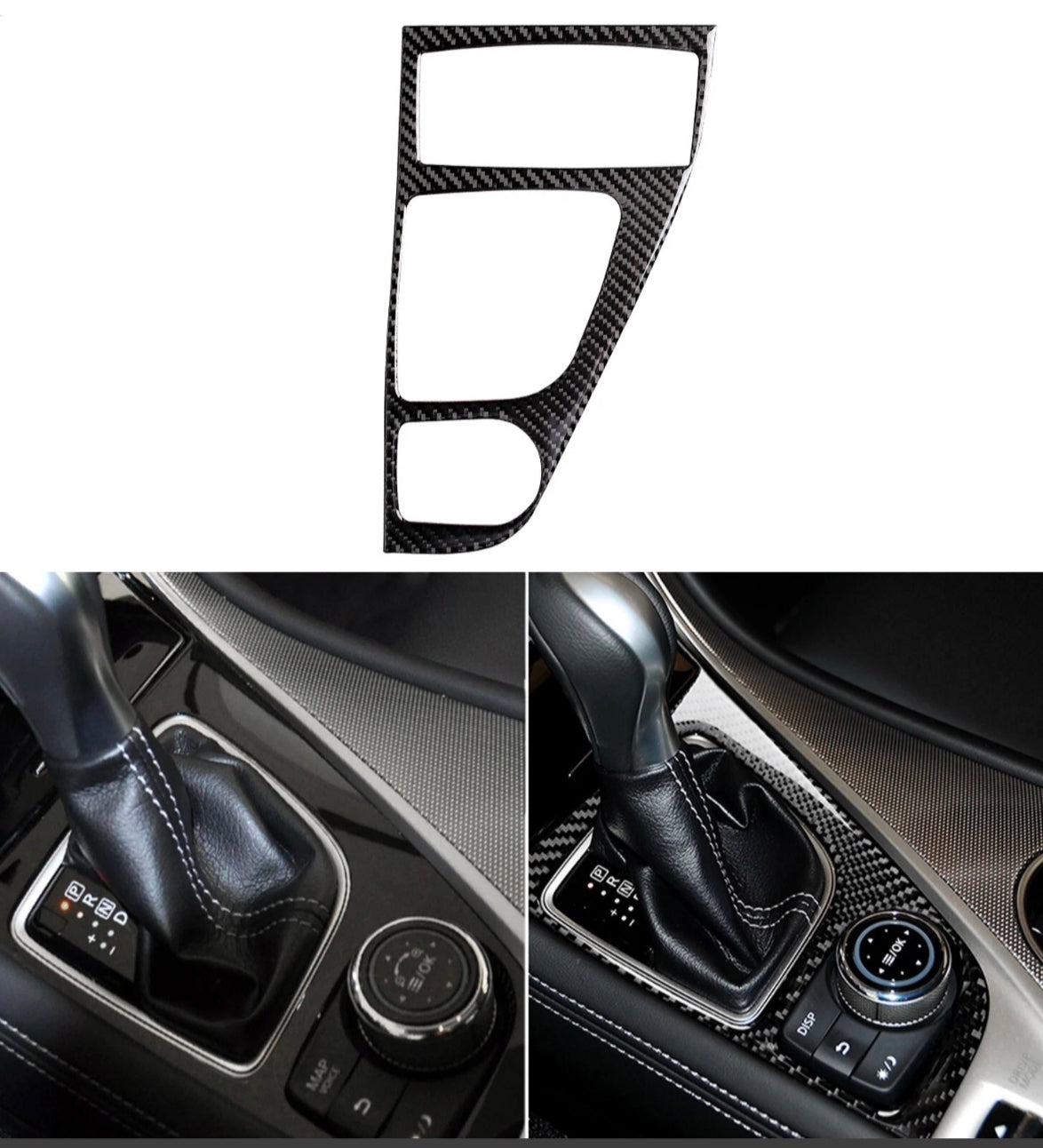 Real Carbon Fiber Car Gear Shift Panel Cover Trim For 2014-2020 Infiniti Q50 Q60