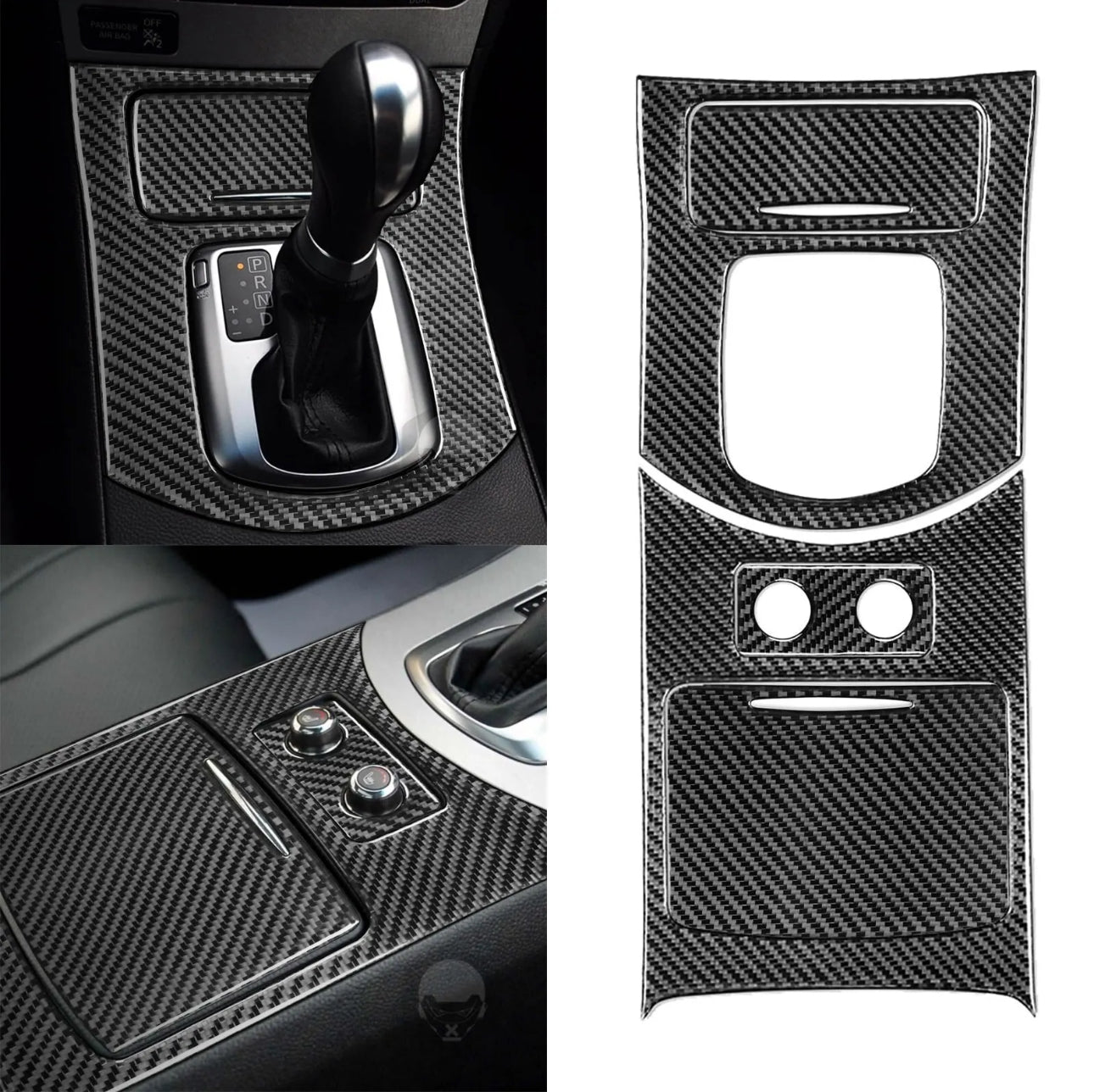 5Pcs Real Carbon Fiber Gear Shift Panel Cover Set For Infiniti G35 G37 2007-2013