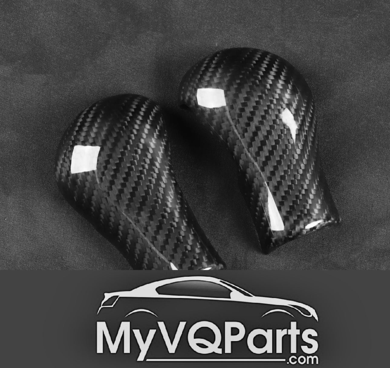 MyVQParts Bundle: 4x Piece Full Carbon Fiber Gear Shift Knob Cover Kit For Infiniti G25 G35 G37 FX37 QX50 QX70