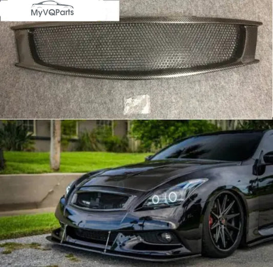08 - 14 G37 2DR Coupe Badgeless Real Carbon Fiber Mesh Grille