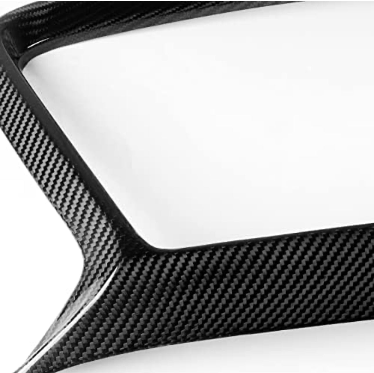 MyVQParts 2017-2022 Infiniti Q60 Carbon Fiber Front Grille Outline Trim Cover Overlay