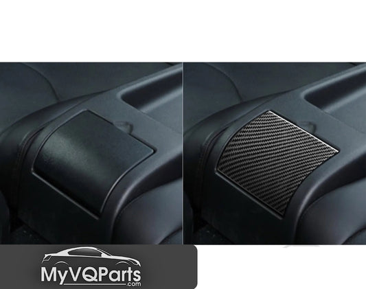 Carbon Fiber Rear Armrest Cupholder Cover Trim For Infiniti G25 G35 G37 Q60