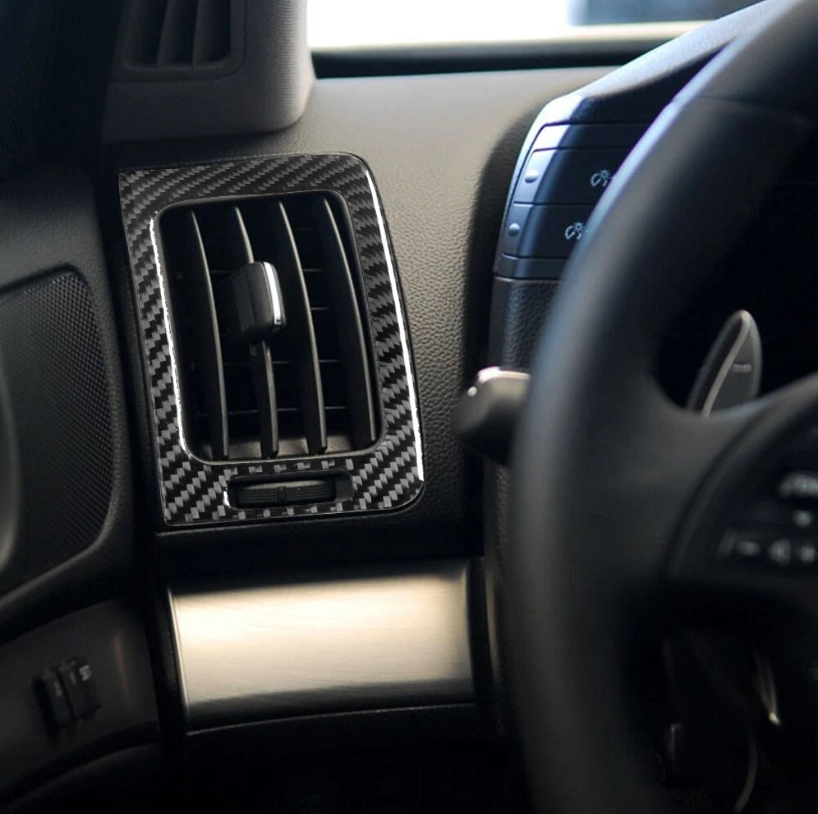 2pcs Carbon Fiber Side AC Air Vent Sticker Trim For INFINITI G37 2010-13 Coupe & Sedan