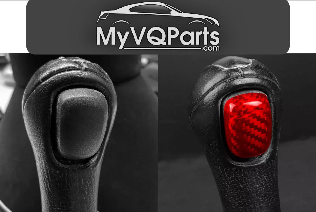 MyVQParts Bundle: 4x Piece Full Carbon Fiber Gear Shift Knob Cover Kit For Infiniti G25 G35 G37 FX37 QX50 QX70