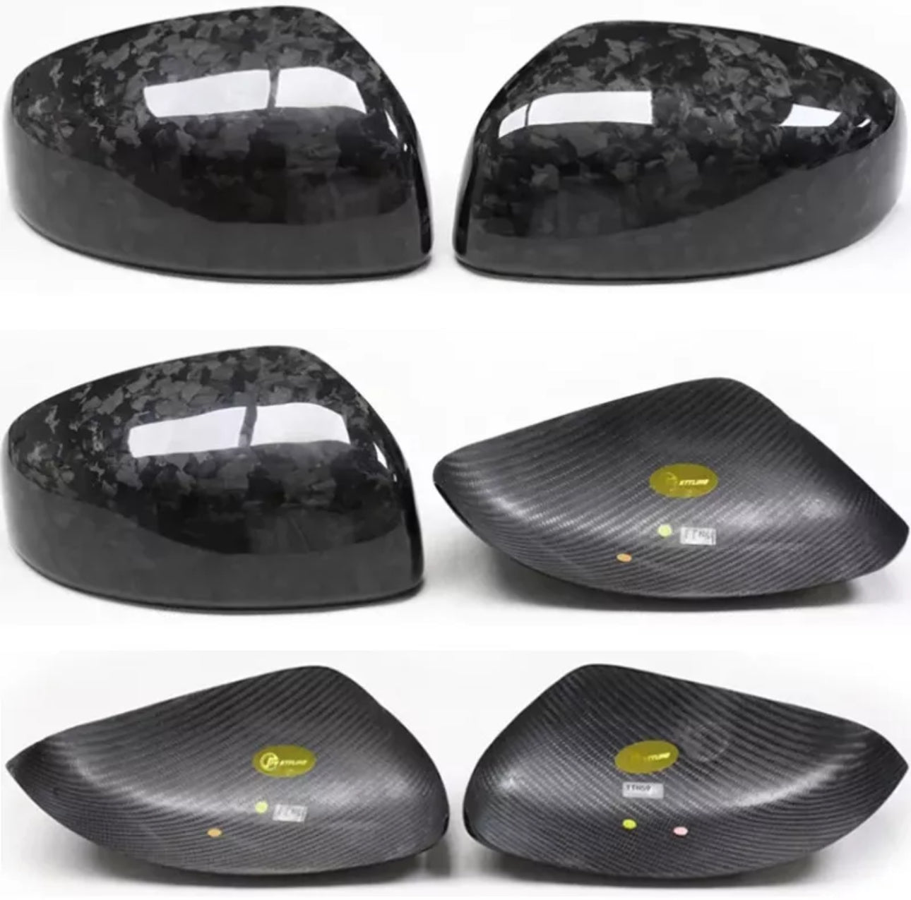 MyVQParts Real Dry Carbon Fiber Side Mirror Cover Cap Add-On for 2009-2020 Nissan 370Z Z34