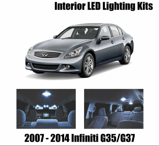 Interior LED replacement bulbs for Infiniti G35 G37 Sedan 07-14 (10 PCS) Cool White