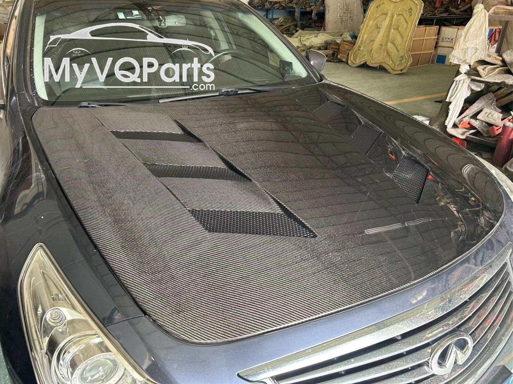 MyVQParts G37 Sedan Full Carbon Fiber Vented Hood