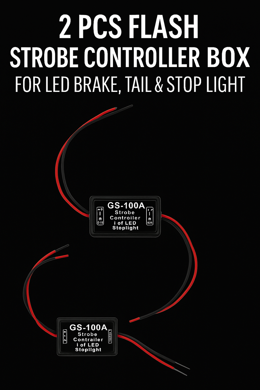 2 PCS Flash Strobe Controller Box Flasher Module for LED Brake Tail St