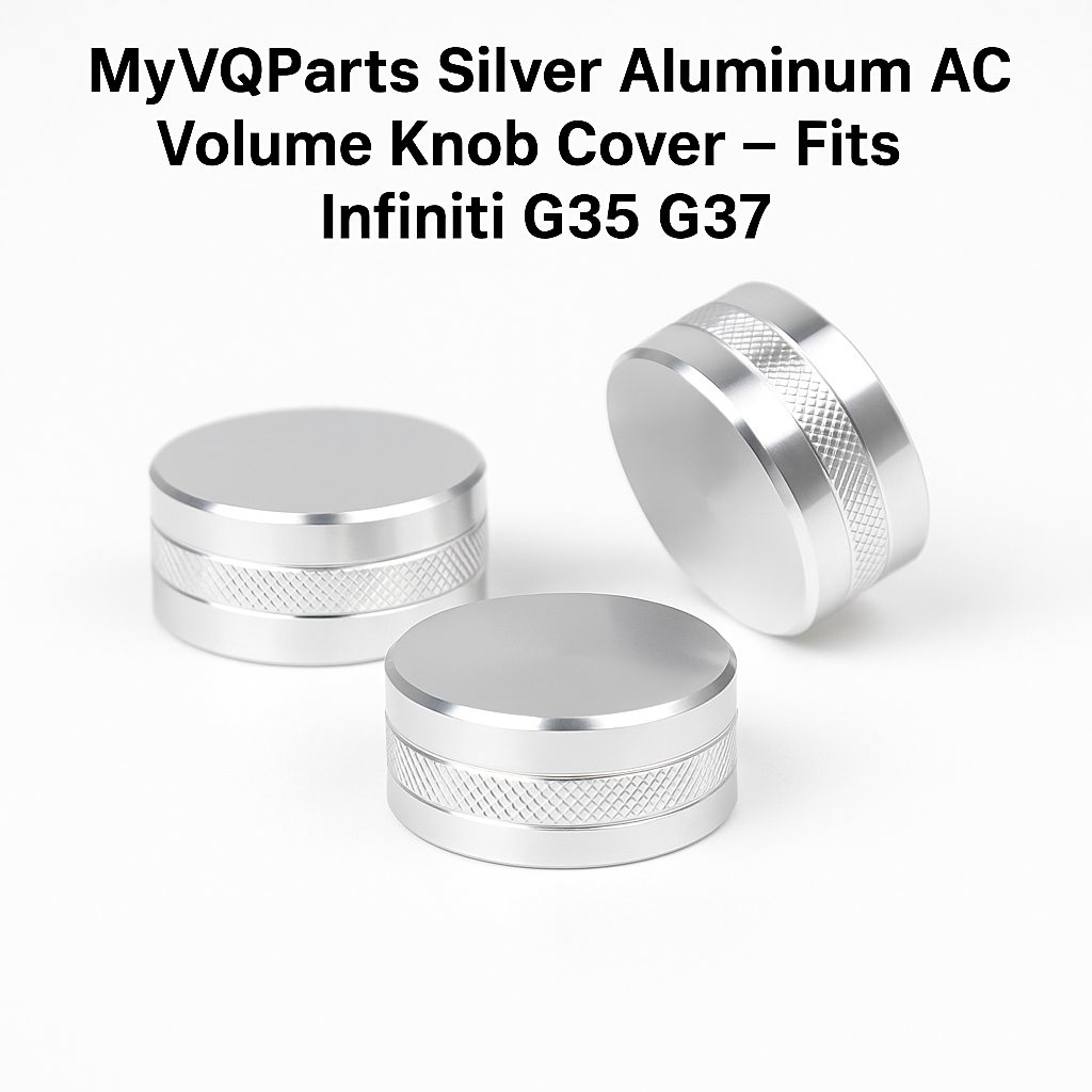 MyVQParts Silver Aluminum AC Volume Knob Cover – Fits Infiniti G35 G37