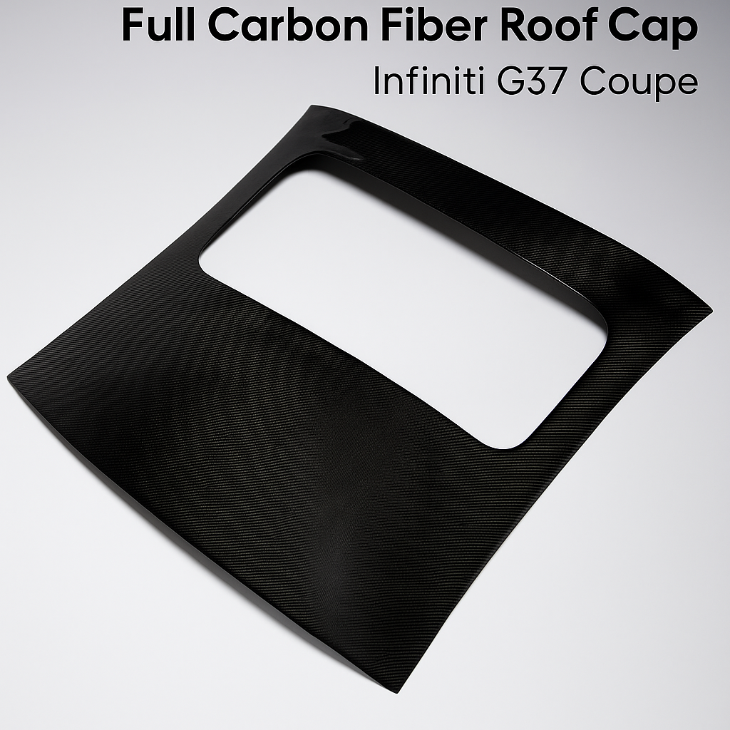 MyVQParts Full Carbon Fiber Roof Cap – Infiniti G37 Coupe (2008–2015)