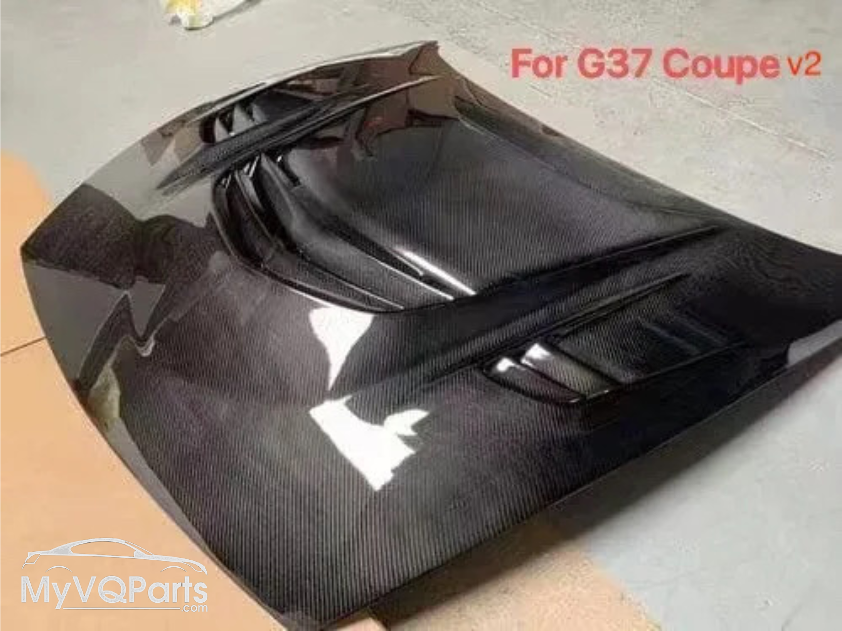 MyVQParts V2 Coupe Ground Attack Carbon Fiber Vented Hood