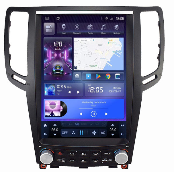 MyVQParts 12.1" Android “Tesla Style” Vertical Screen Car GPS Radio For Infiniti G35 G37 2007-2015