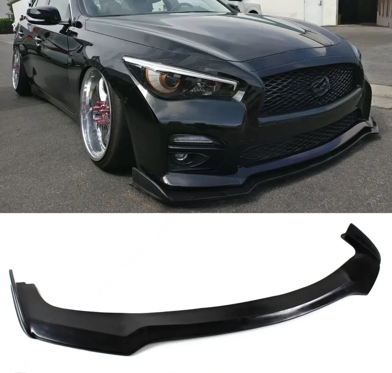 MyVQParts Front Bumper Lip Splitter for 2014-2017 Infiniti Q50 S Sport Model