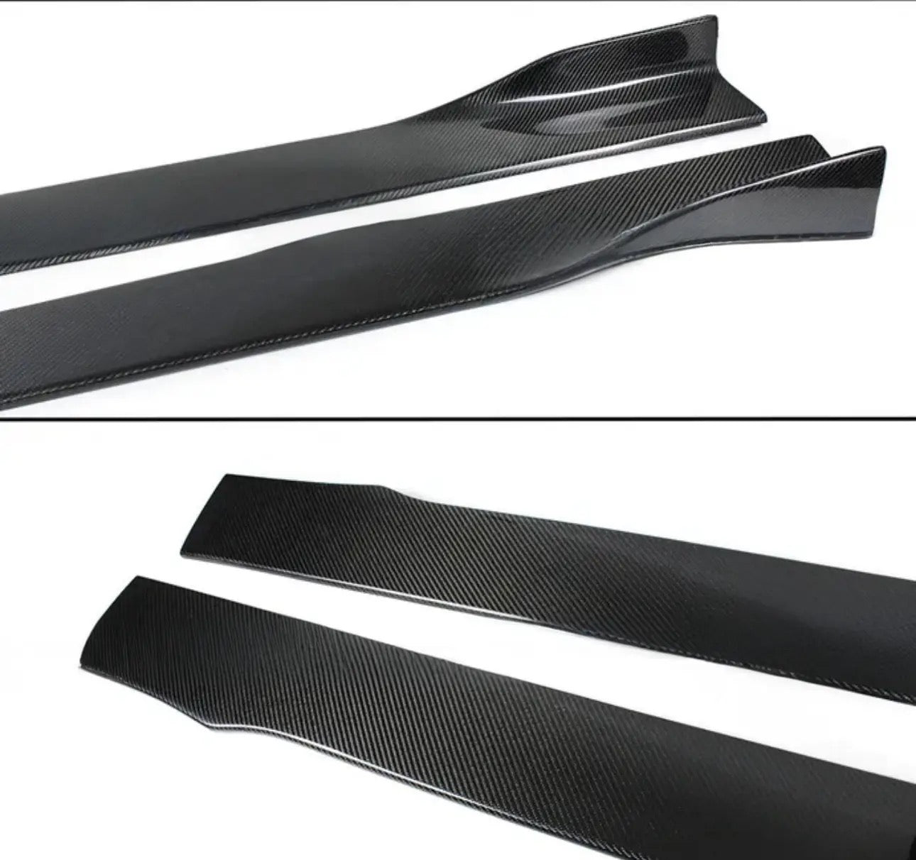 MyVQParts 2014-2024 Infiniti Q50 Carbon Fiber Access Style Side Skirt Extension Splitters