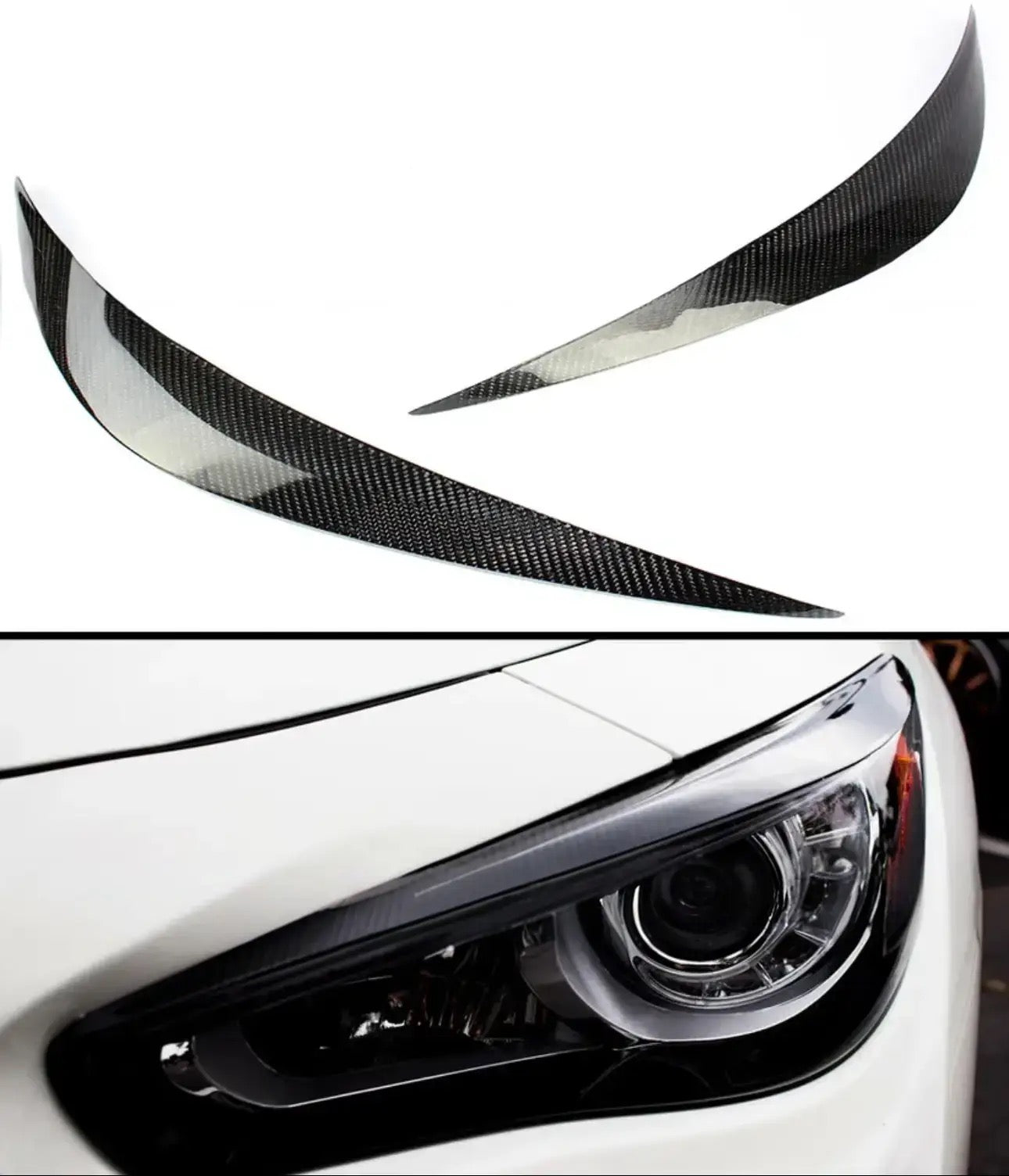 MyVQParts Headlight Eyelid Trim Covers for 2014-2024 Infiniti Q50