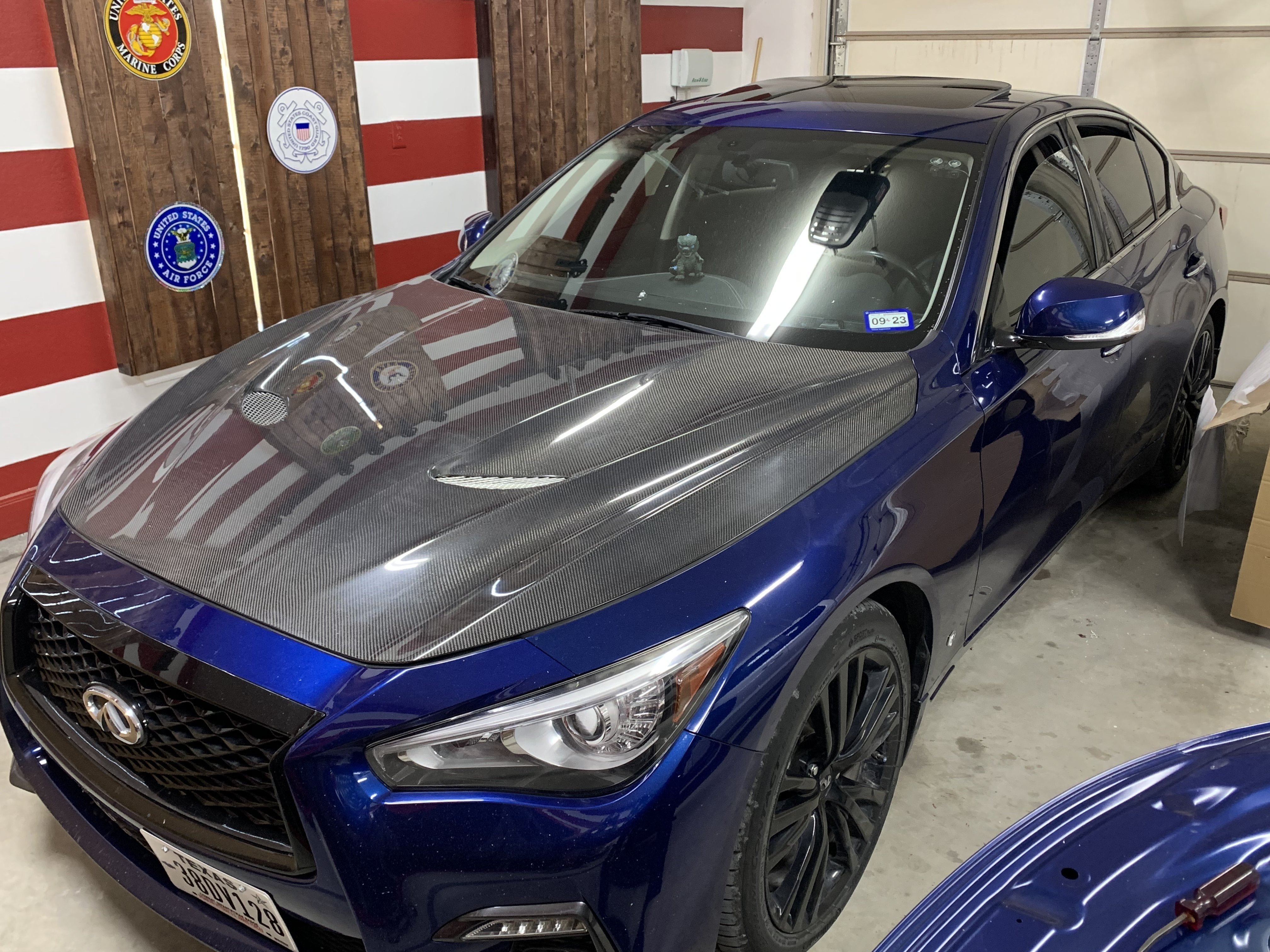 MyVQParts GT1 Style Vented Carbon Hood Q50