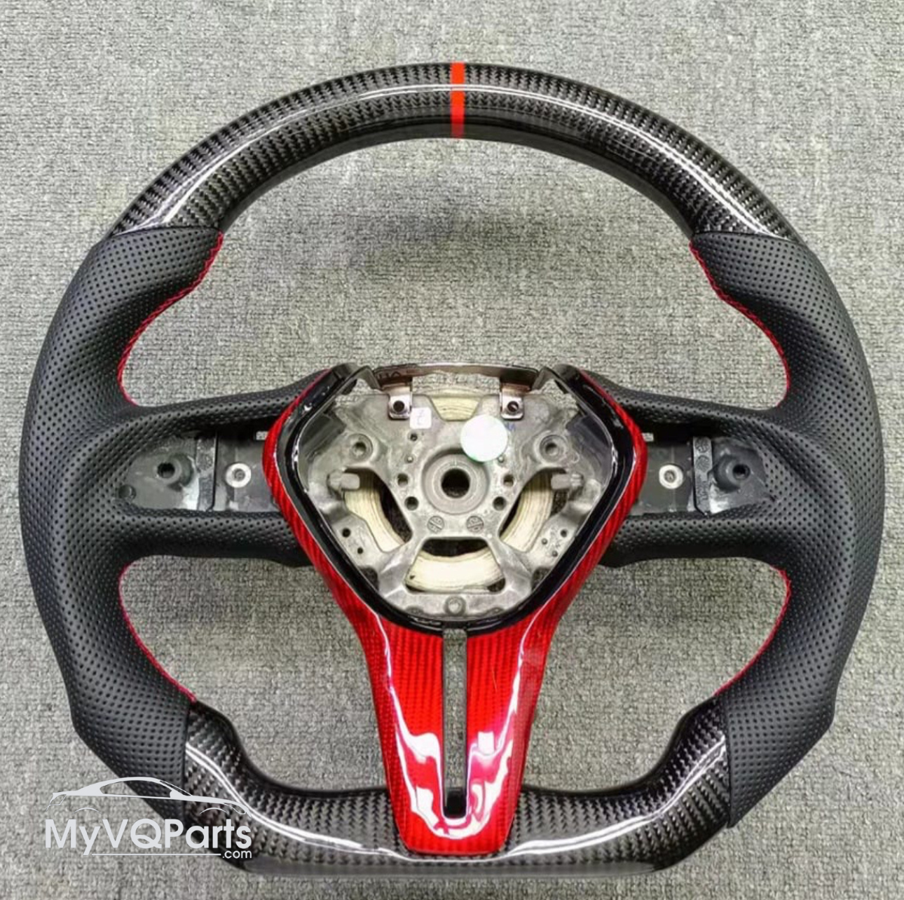 MyVQParts Premium Custom Carbon Fiber Steering Wheel for 2017+ Q50 and Q60