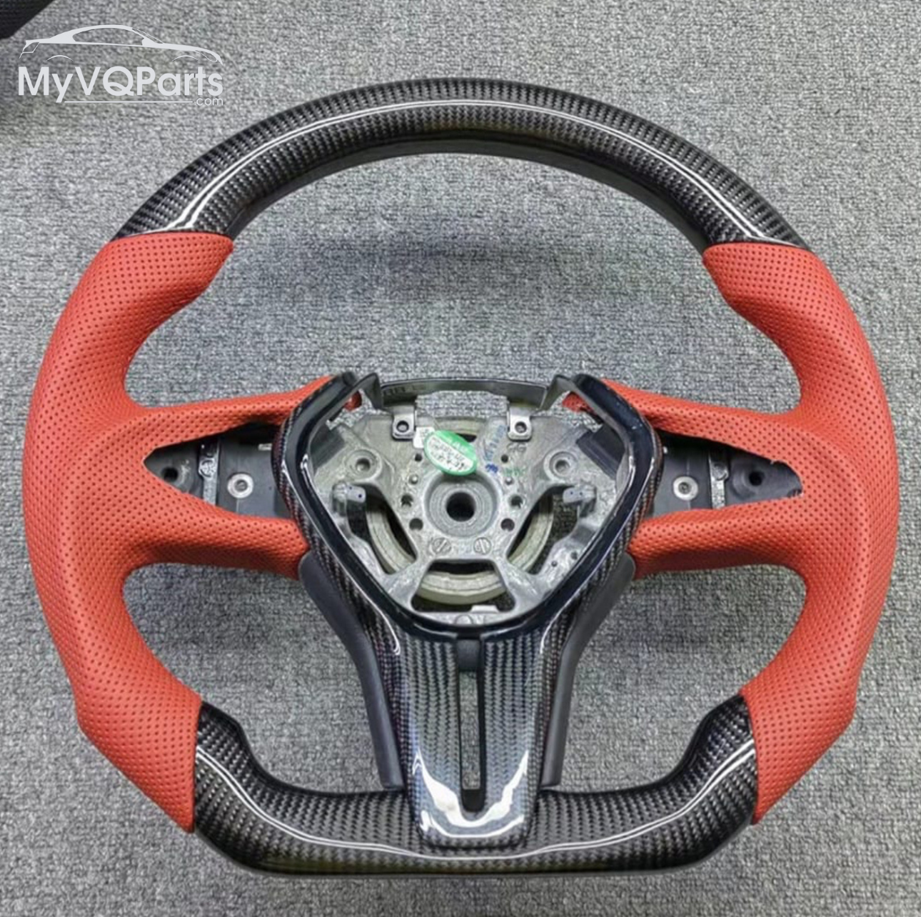 MyVQParts Premium Custom Carbon Fiber Steering Wheel for 2017+ Q50 and Q60