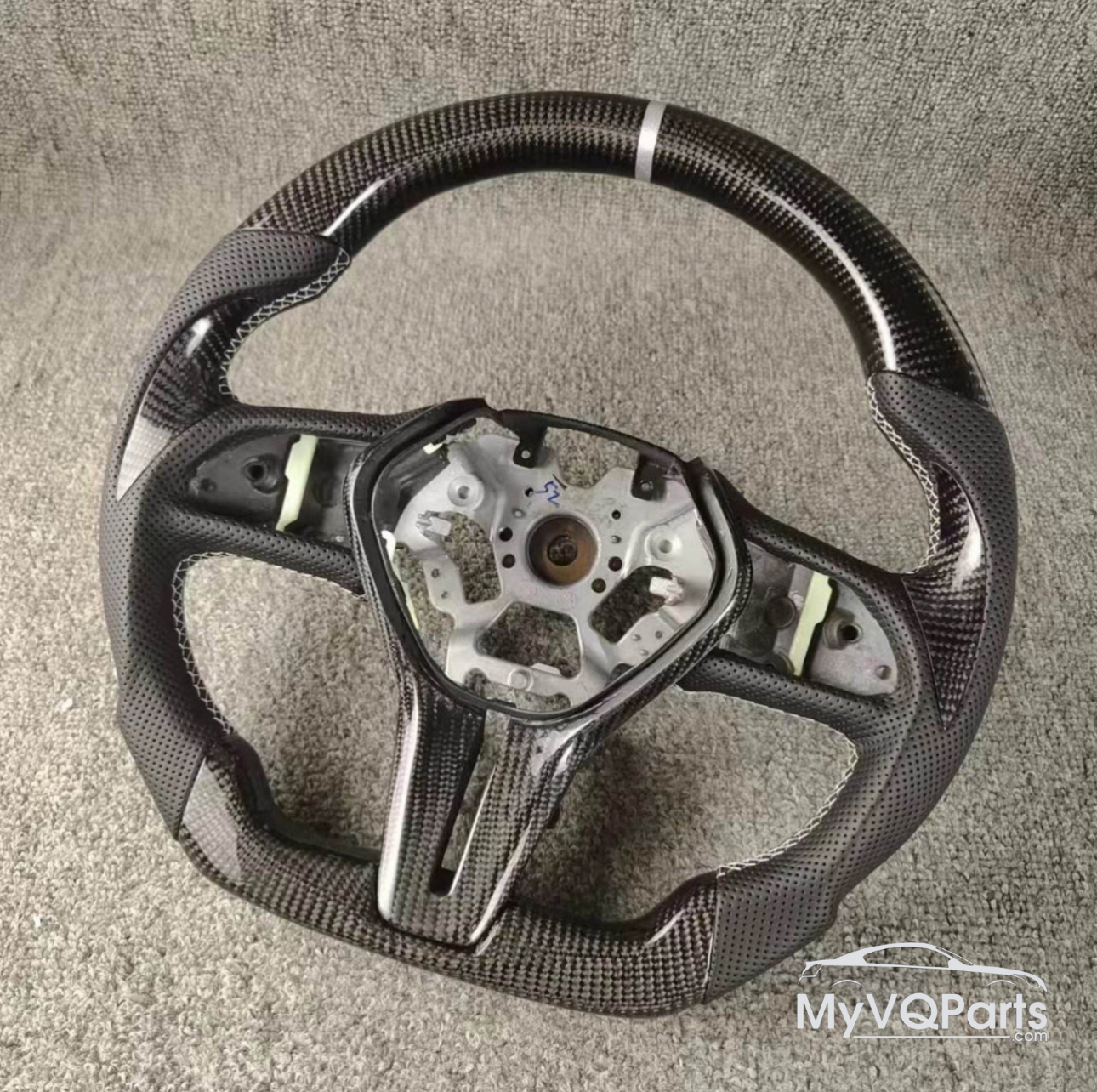 MyVQParts Premium Custom Carbon Fiber Steering Wheel for 2017+ Q50 and Q60