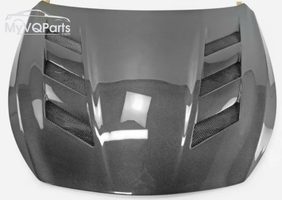 MyVQParts Full Carbon Fiber V1 Vented Hood for Infiniti Q50