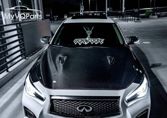 MyVQParts Full Carbon Fiber GTR Style Hood for Infiniti Q50