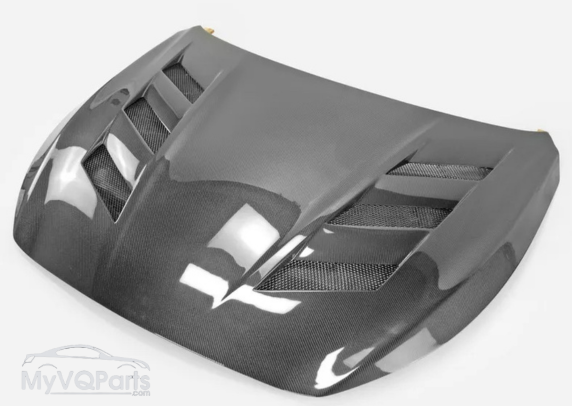 MyVQParts Full Carbon Fiber V1 Vented Hood for Infiniti Q50