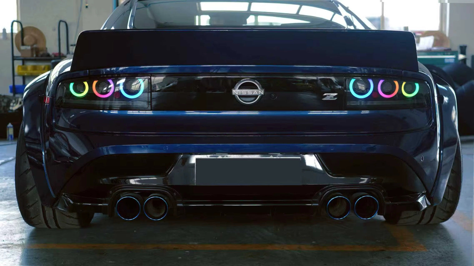 Nissan Z RZ34 Triple Halo RGB Tail Lights – Smoked Lens (