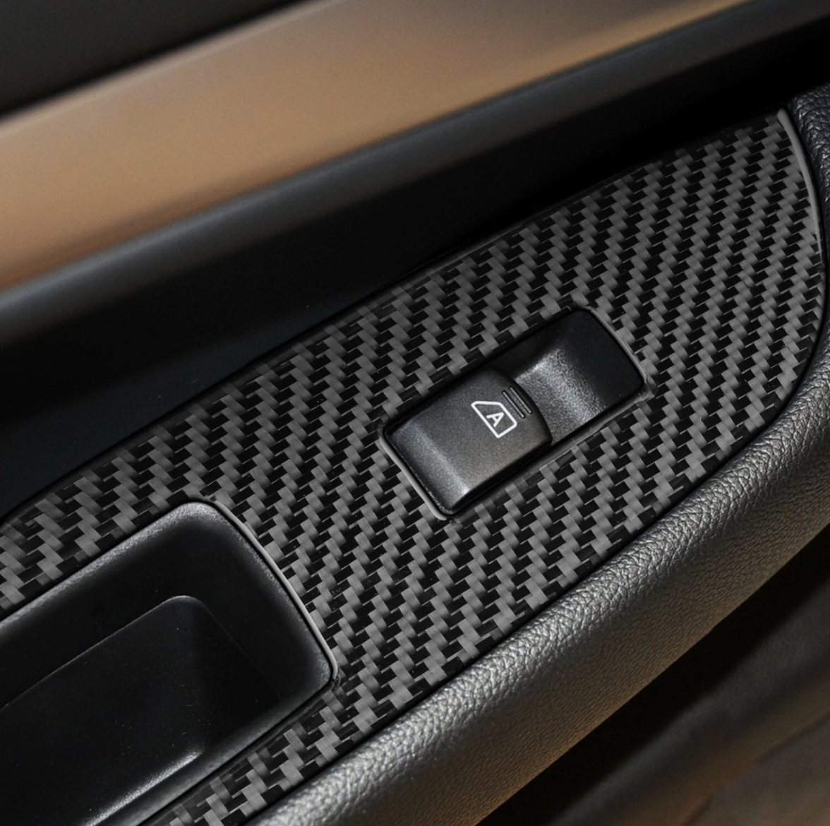 4Pcs Carbon Fiber Door Window Control Cover Trim For Infiniti G37 Sedan 2010-13