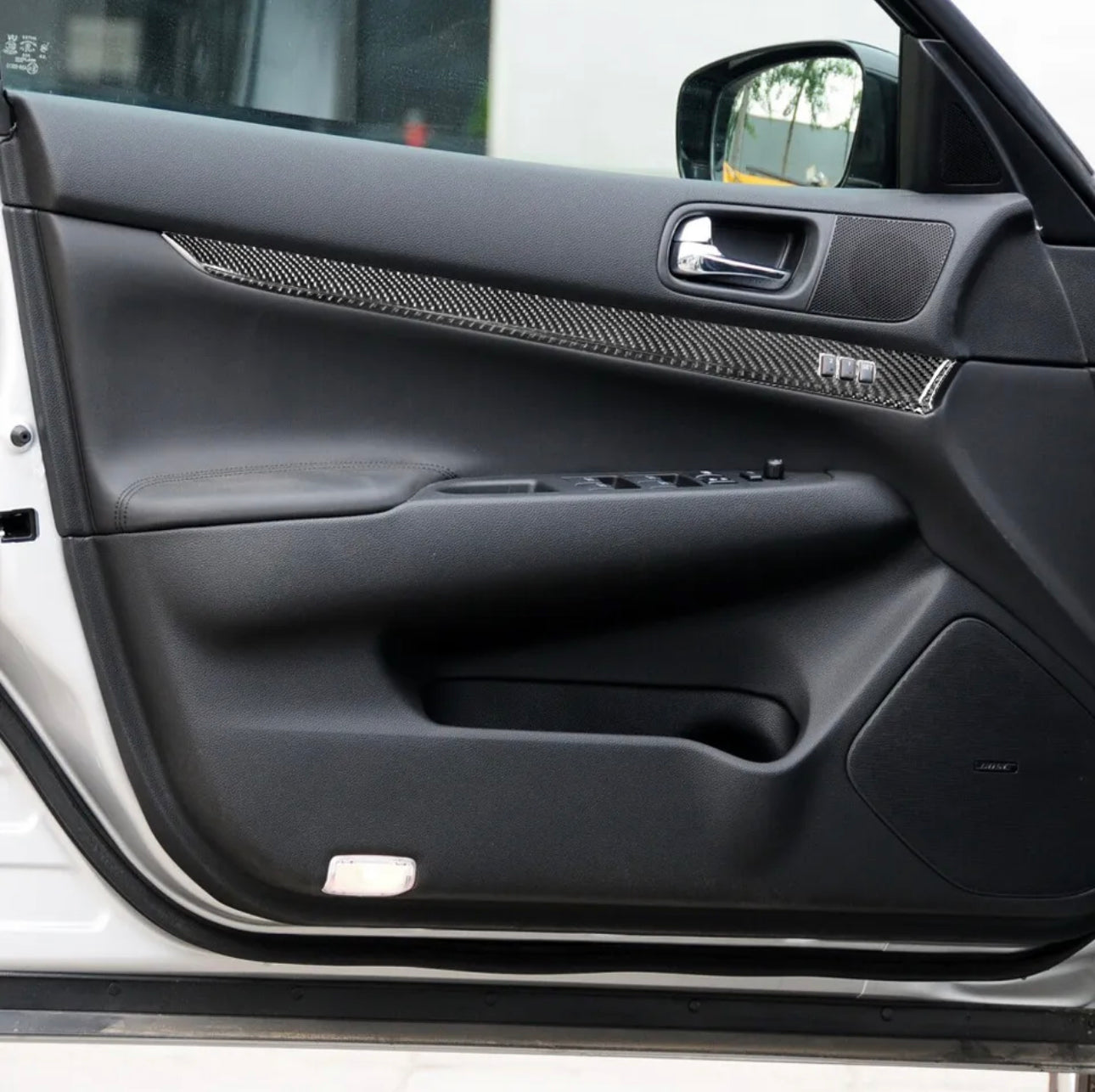 8Pcs Carbon Fiber Interior Door Panel Cover Trim For Infiniti G37 Sedan 2008-14