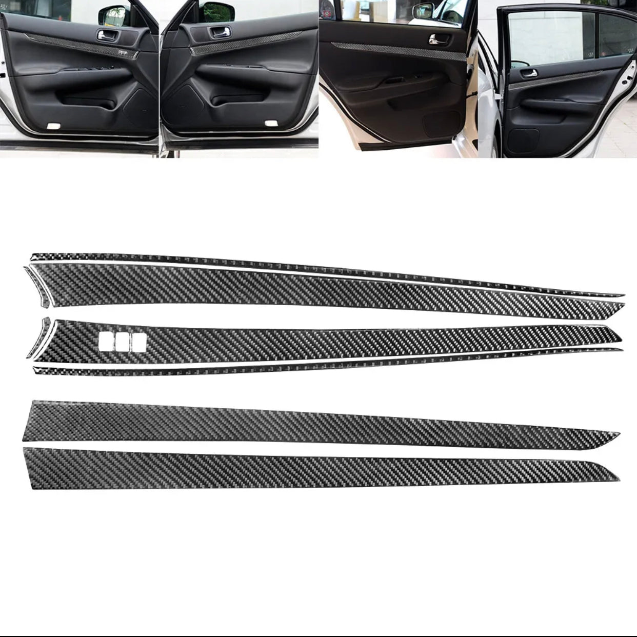 22Pcs Carbon Fiber Basic Full Interior Kit Cover Trim For Infiniti G37 Sedan 2010-2013