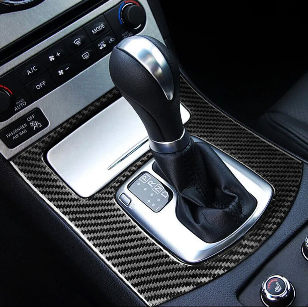 Real Carbon Fiber Car Gear Shift Panel Cover-Trim For Infiniti G37 2008-2013