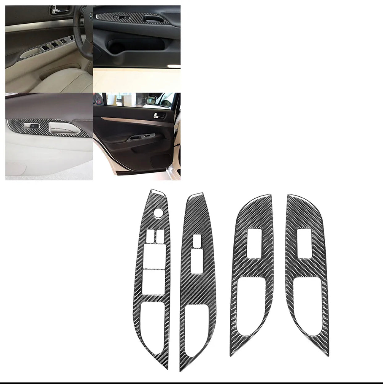 22Pcs Carbon Fiber Basic Full Interior Kit Cover Trim For Infiniti G37 Sedan 2010-2013