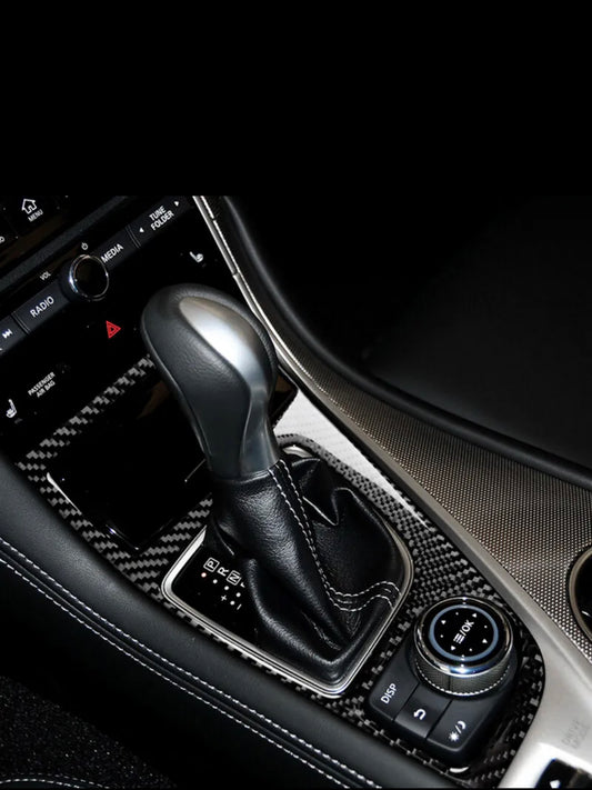Real Carbon Fiber Car Gear Shift Panel Cover Trim For 2014-2020 Infiniti Q50 Q60
