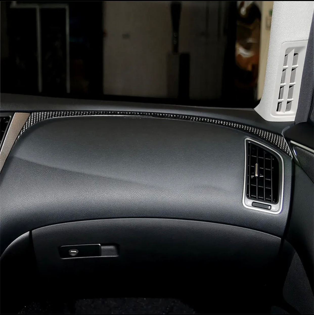 Carbon Fiber Interior Passenger Side Dashboard Cover Trim For Infiniti Q50 Q60