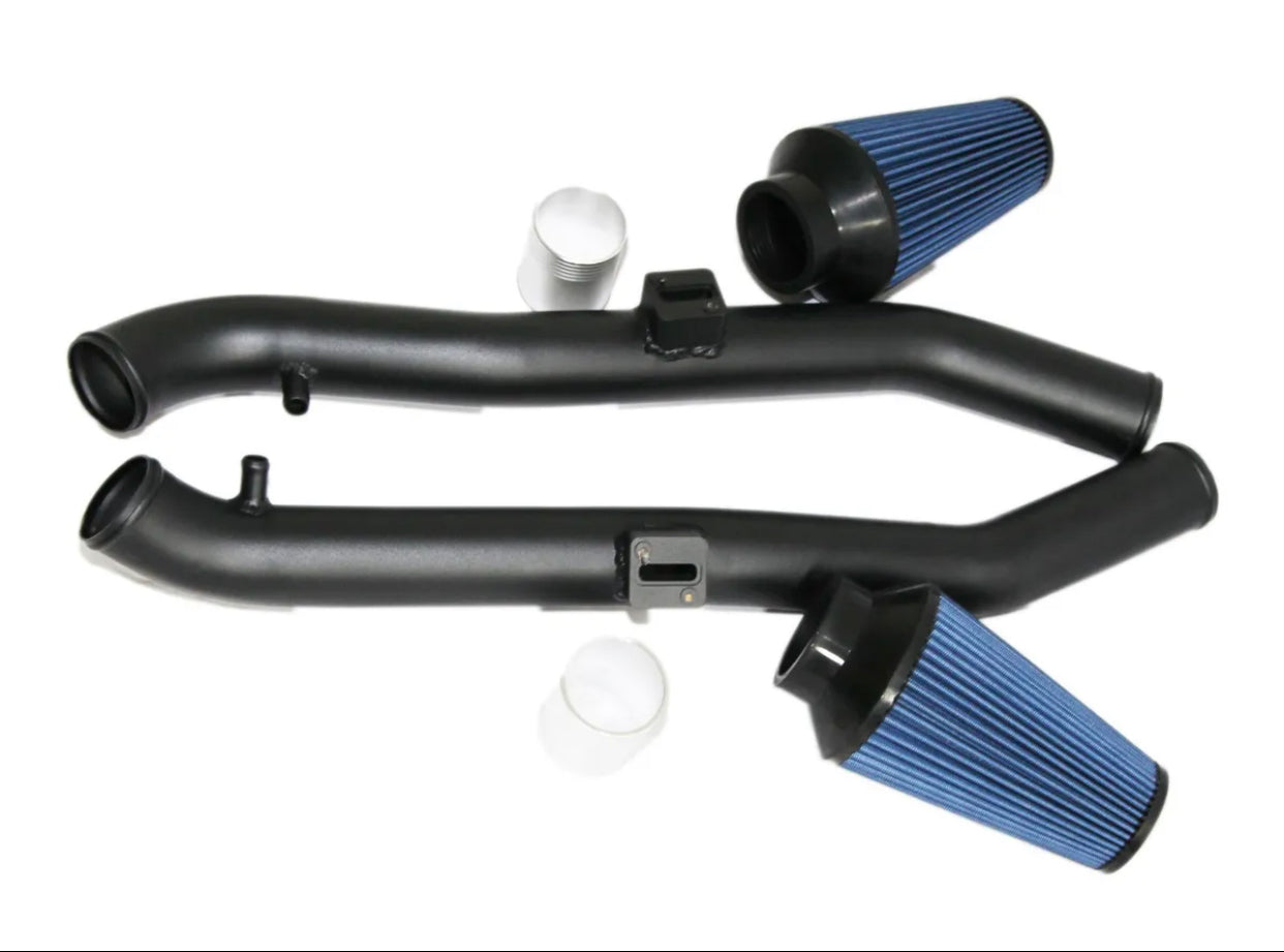 Dual Cold Air Black Intake Kit+Blue Air Filter for 09-20 370Z/09-13 G37  3.7L V6