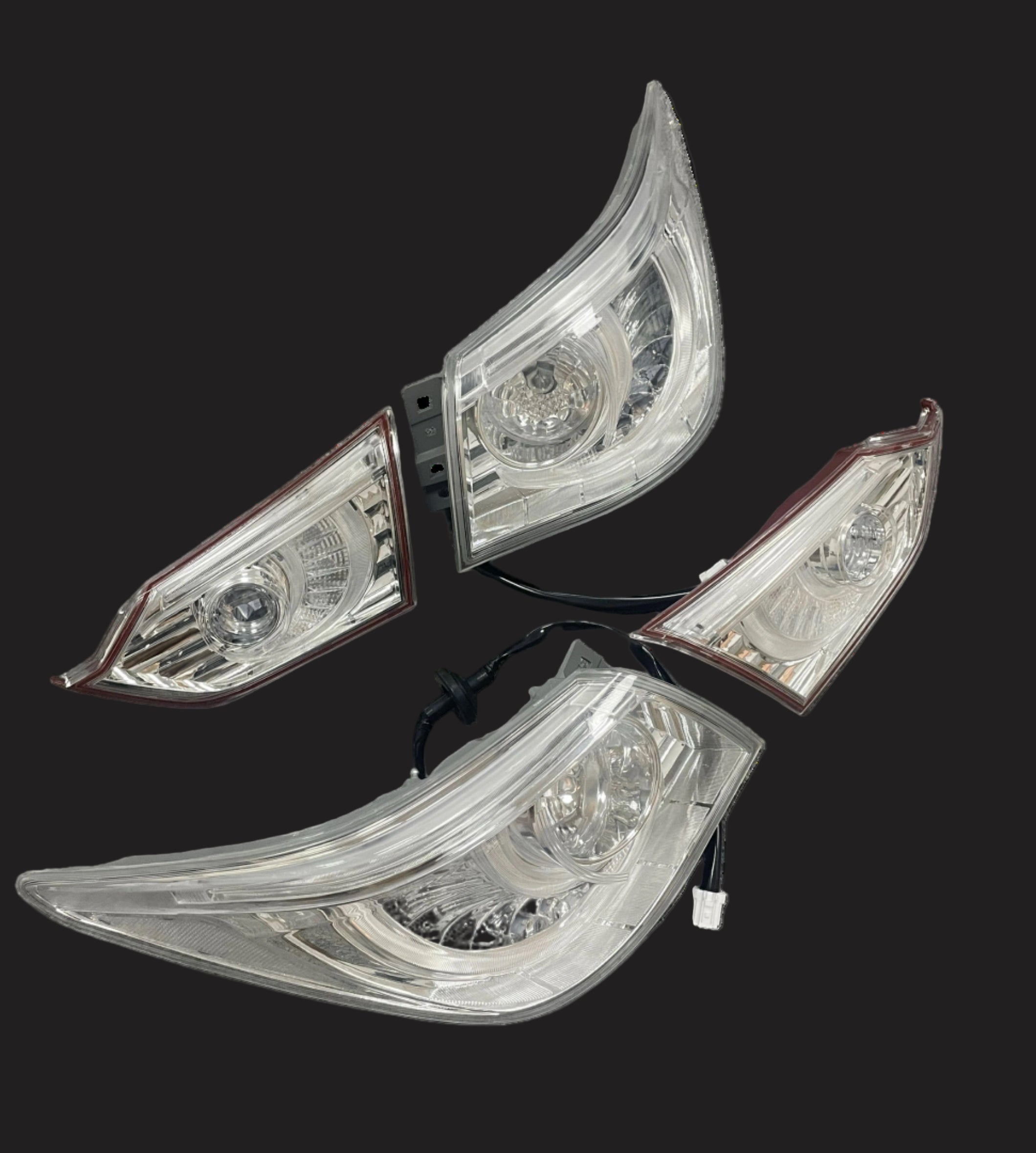 MyVQParts Infiniti Q50 Chrome Housing Clear Taillights (2014–2017)