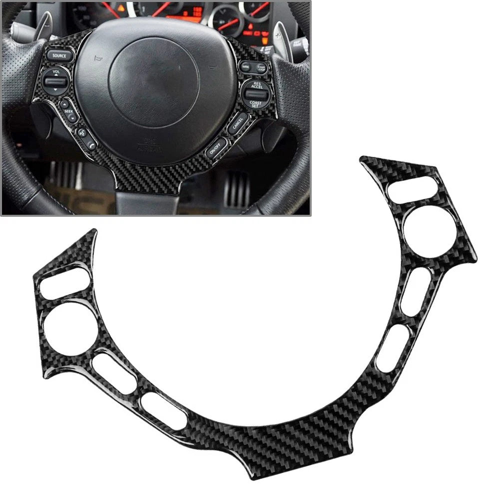 For Nissan GTR R35 2008-2016 Carbon Fiber Steering Wheel Button Frame Cover Trim