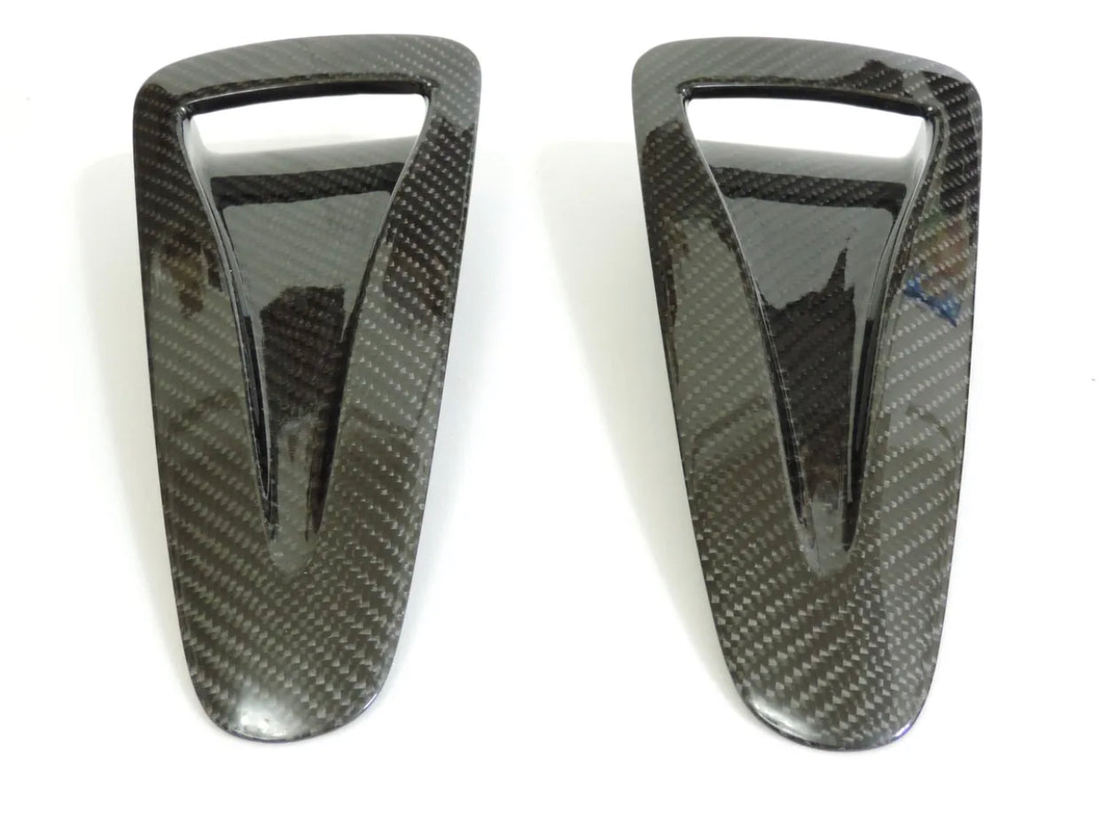 2X New High Quality Carbon Fiber Hood Vents Intake Ducts For~2009~17~Nissan GT-R